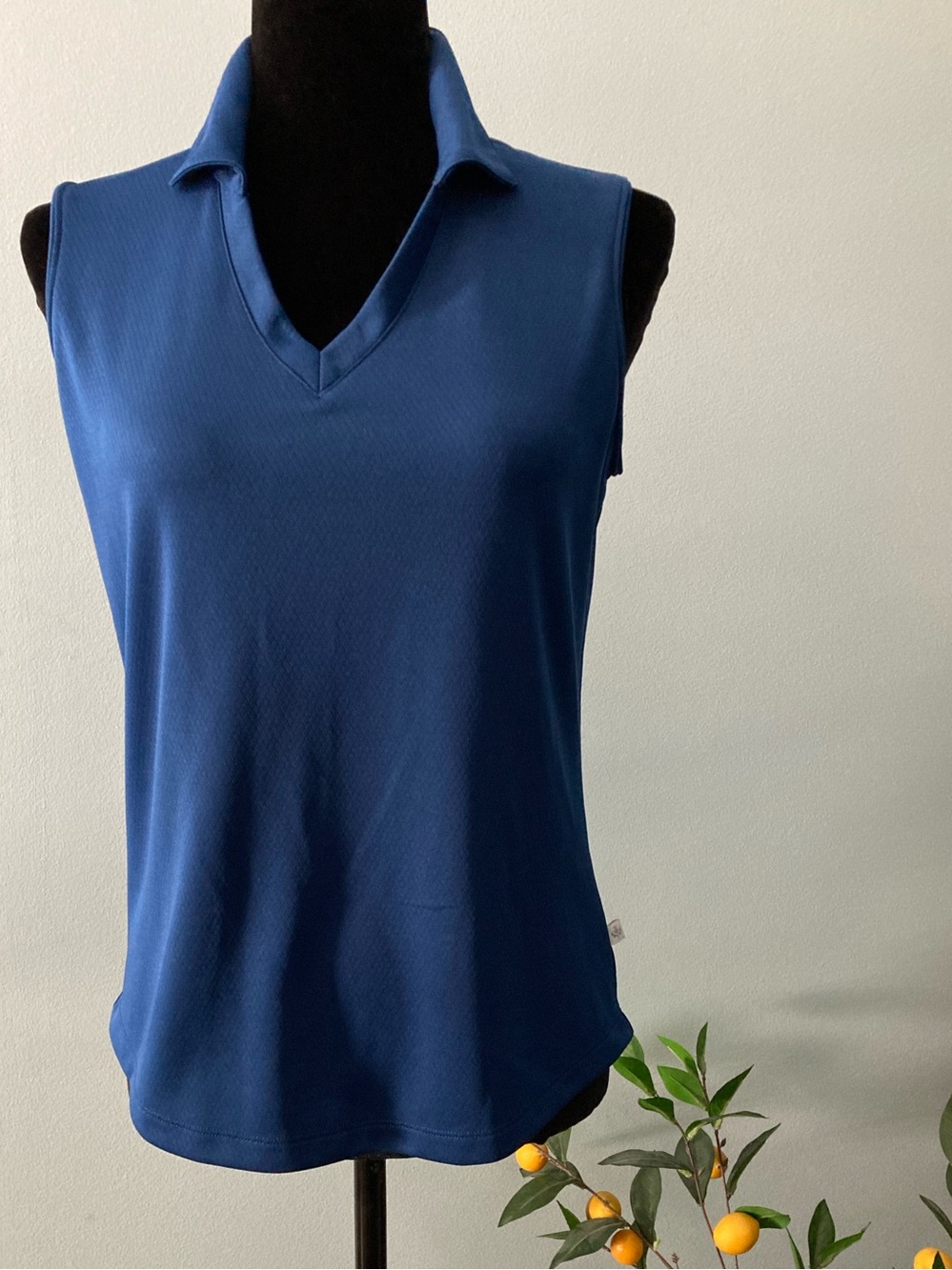 Blue PGA TOUR Women’s Airflux Sleeveless Golf Polo Shirt Size Small